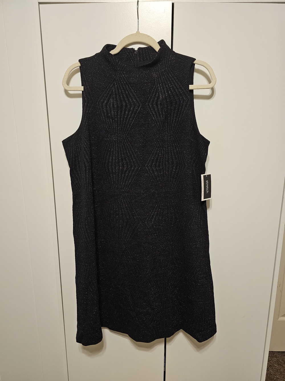 ECI Black Sleeveless Mock-Neck Mini Dress